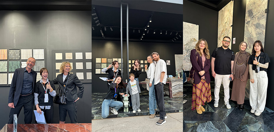 STONELINK group photo of visitors at Marmomac 2025