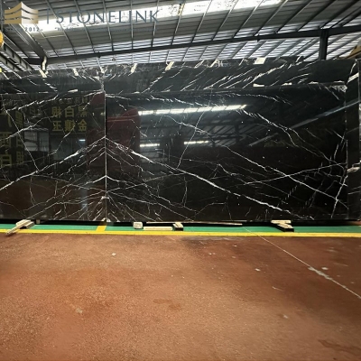 Nero marquina black marble slab