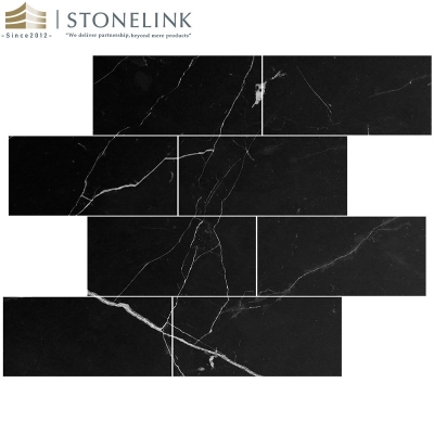 Nero marquina black marble slab