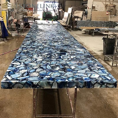 Blue agate slab