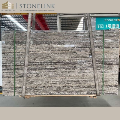 Titanium travertine slab