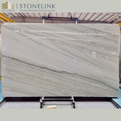 Polaris White quartzite slab