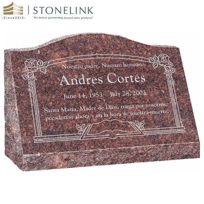 Slant colorful granite headstonev