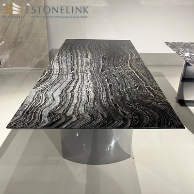 Tree Black marble slab