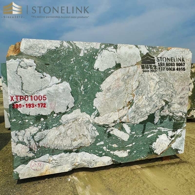 Four Seasons green marble stone block