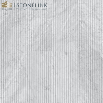 Carrara White honed fluted marble mosaic